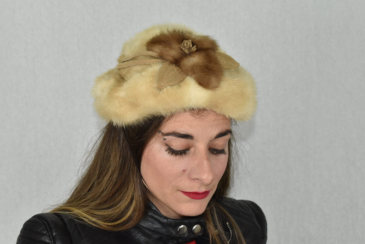 Vintage style mink Fur Hat | Fur Hat | Mink Fur Hat | Fur Cap  | Chic Fur Hat | Winter Hat For Women | Gift For Her