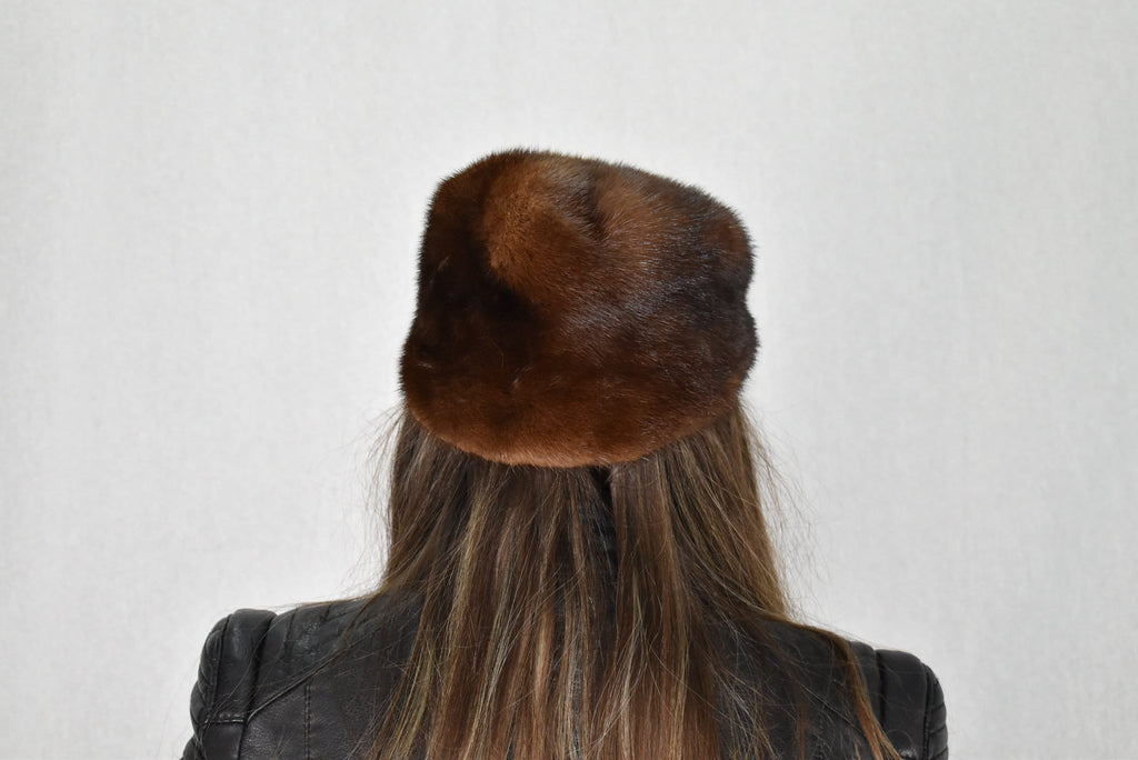 Mink Fur Hat | Brown Fur Cap | Fur Hat gift For Her | Luxury Fur Hat