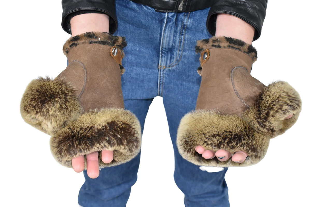 Sheepskin Gloves , Fingerless Gloves, Shearling Fur  Gloves , Women Gloves , Fur gloves, Fur Accessories , Luxury Gift