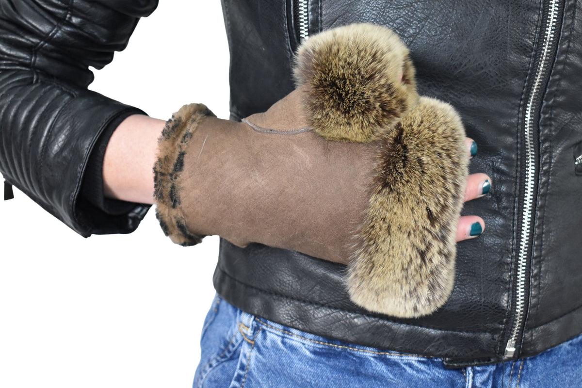 Sheepskin Gloves , Fingerless Gloves, Shearling Fur  Gloves , Women Gloves , Fur gloves, Fur Accessories , Luxury Gift