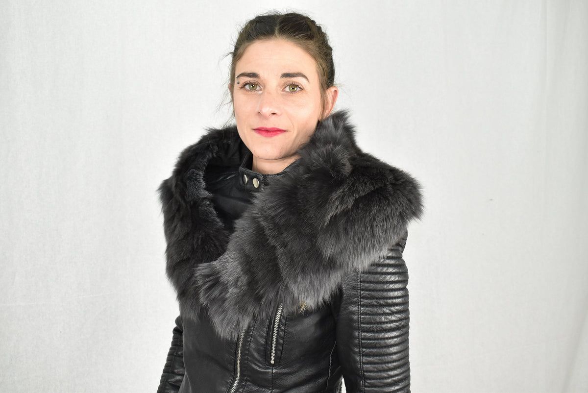 Fox Fur Collar | Detachable Fur Collar | Gray Fur Collar | Fur Scarf  | Luxury Gift For Women