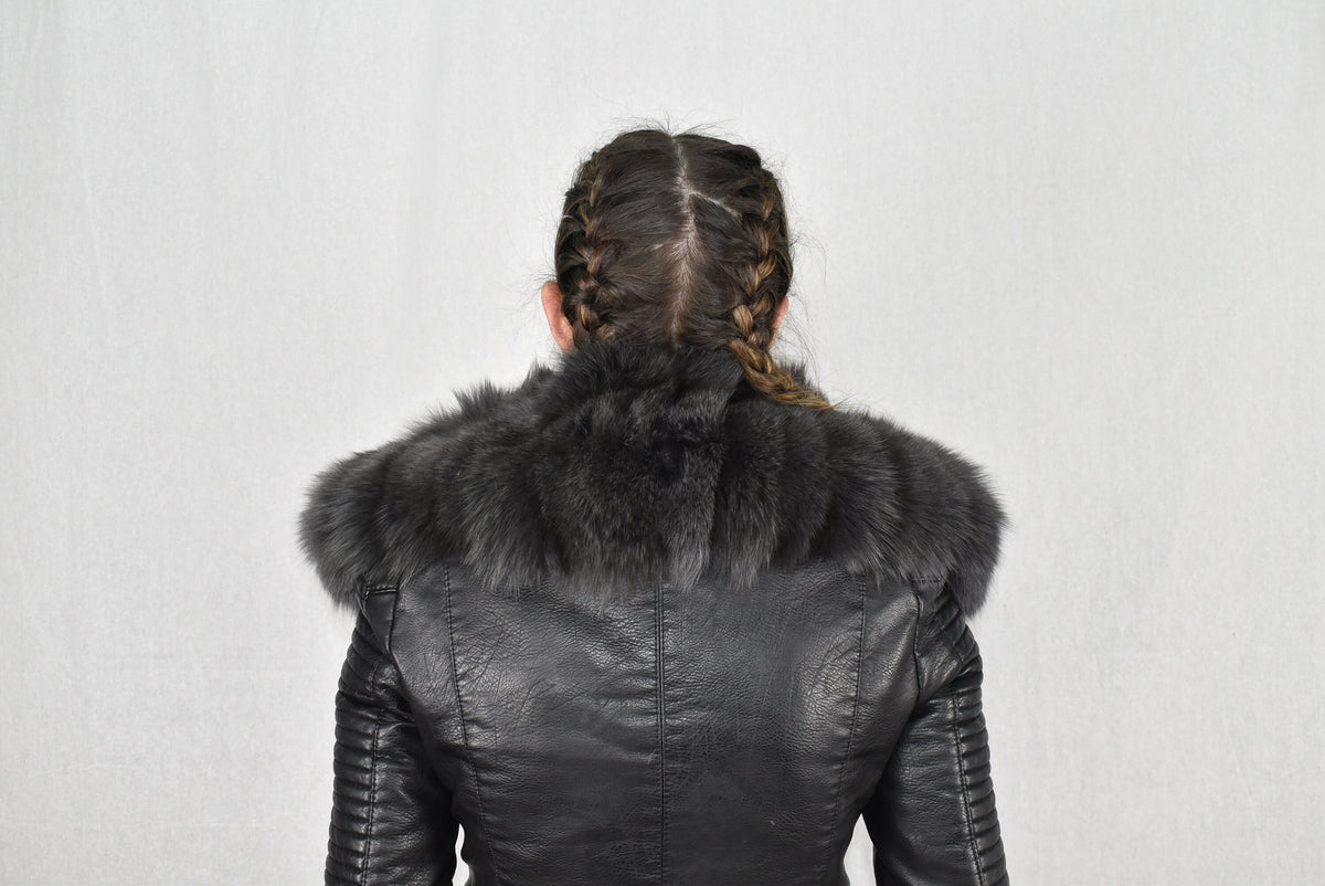 Fox Fur Collar | Detachable Fur Collar | Gray Fur Collar | Fur Scarf  | Luxury Gift For Women