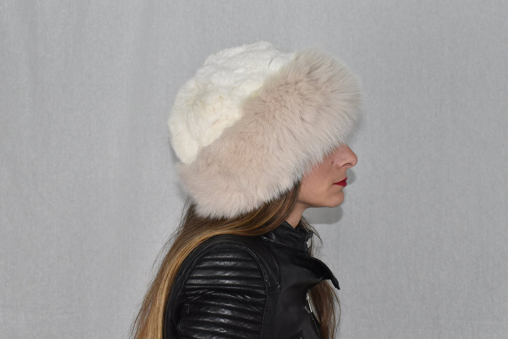 Fox Fur Hat | Warm Hat made of  Fox Fur And Rex rabbit | Real Fur Hat | Winter Hat For Women | Gift For Her