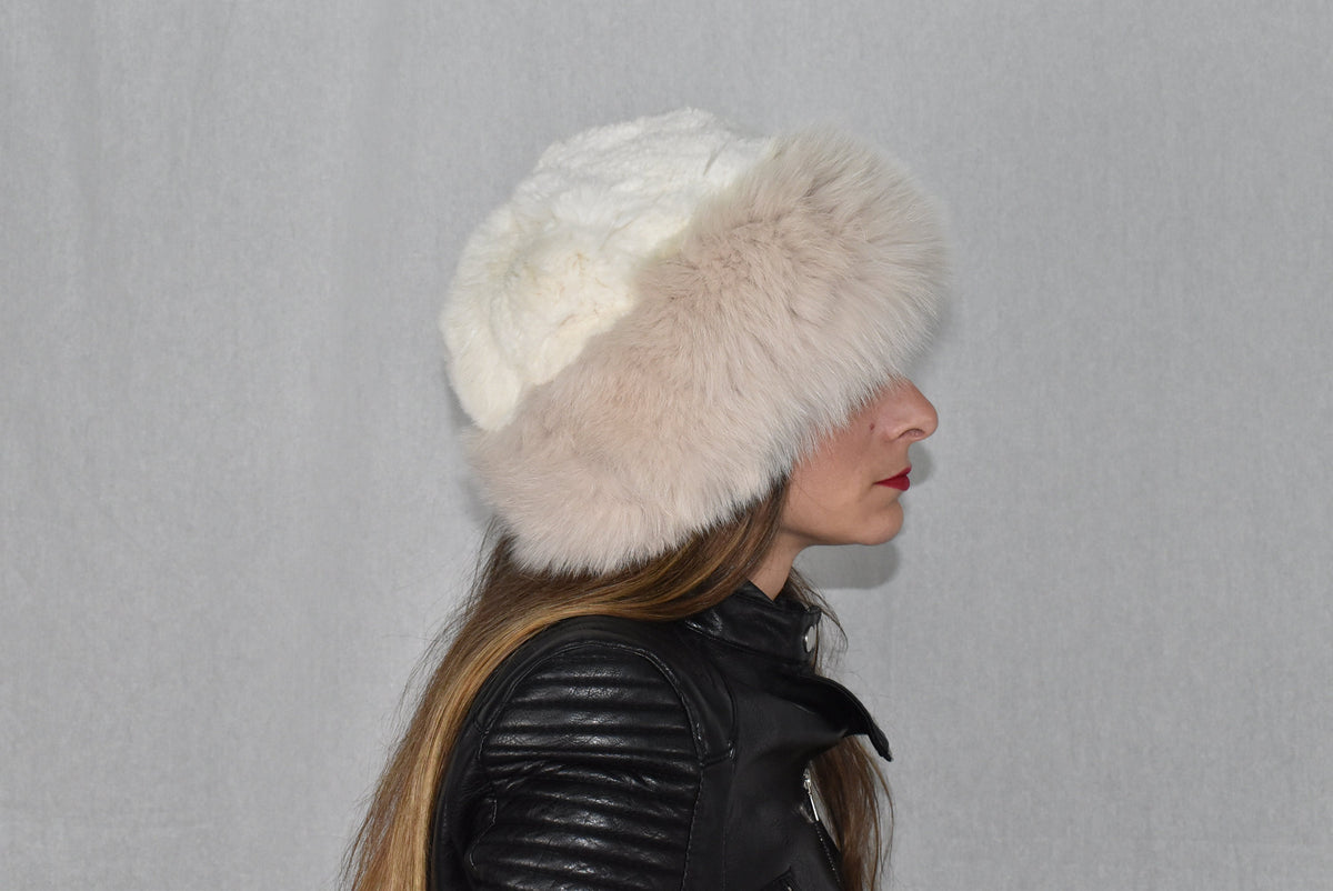 Fox Fur Hat | Warm Hat made of  Fox Fur And Rex rabbit | Real Fur Hat | Winter Hat For Women | Gift For Her