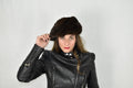 Vintage Style Mink Fur Cabby Hat - Winter Hat For Women