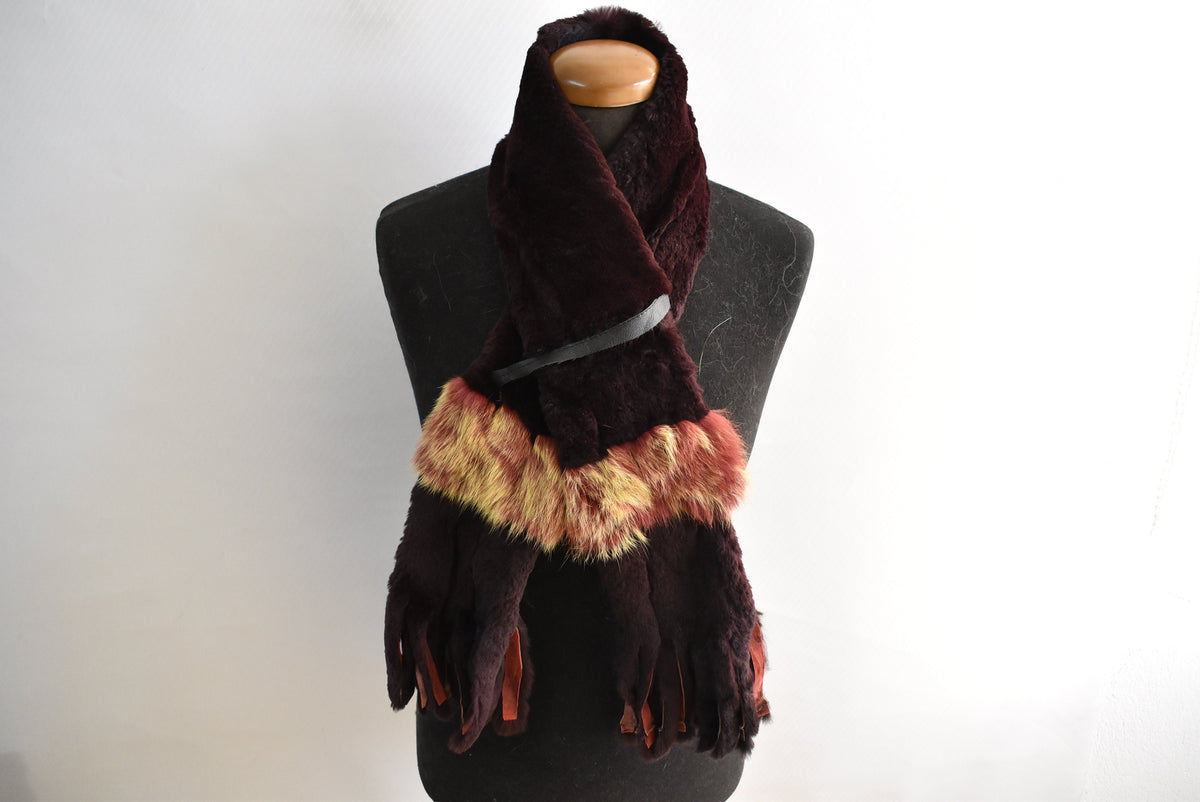 Fur Scarf | Rex rabbit Fur scarf | Women Fur Scarf