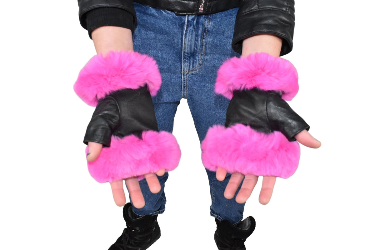 Leather Fingerless Mittens   | Genuine Fingerless Leather Gloves  | Women Gloves  |  | Black  Gloves | Valentine Gift