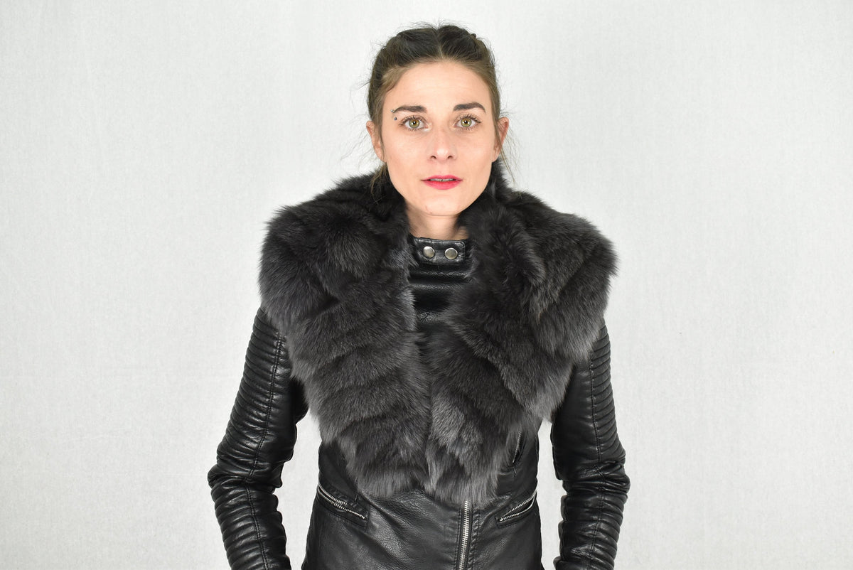 Fox Fur Collar | Detachable Fur Collar | Gray Fur Collar | Fur Scarf  | Luxury Gift For Women