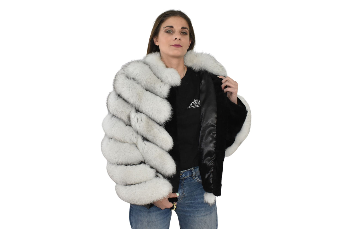 Amazing Fox Fur Jacket with shearling Fur |  White Fur Jacket | Luxury Gift For Women Fox Fur jacket | New Style Fox Jacket