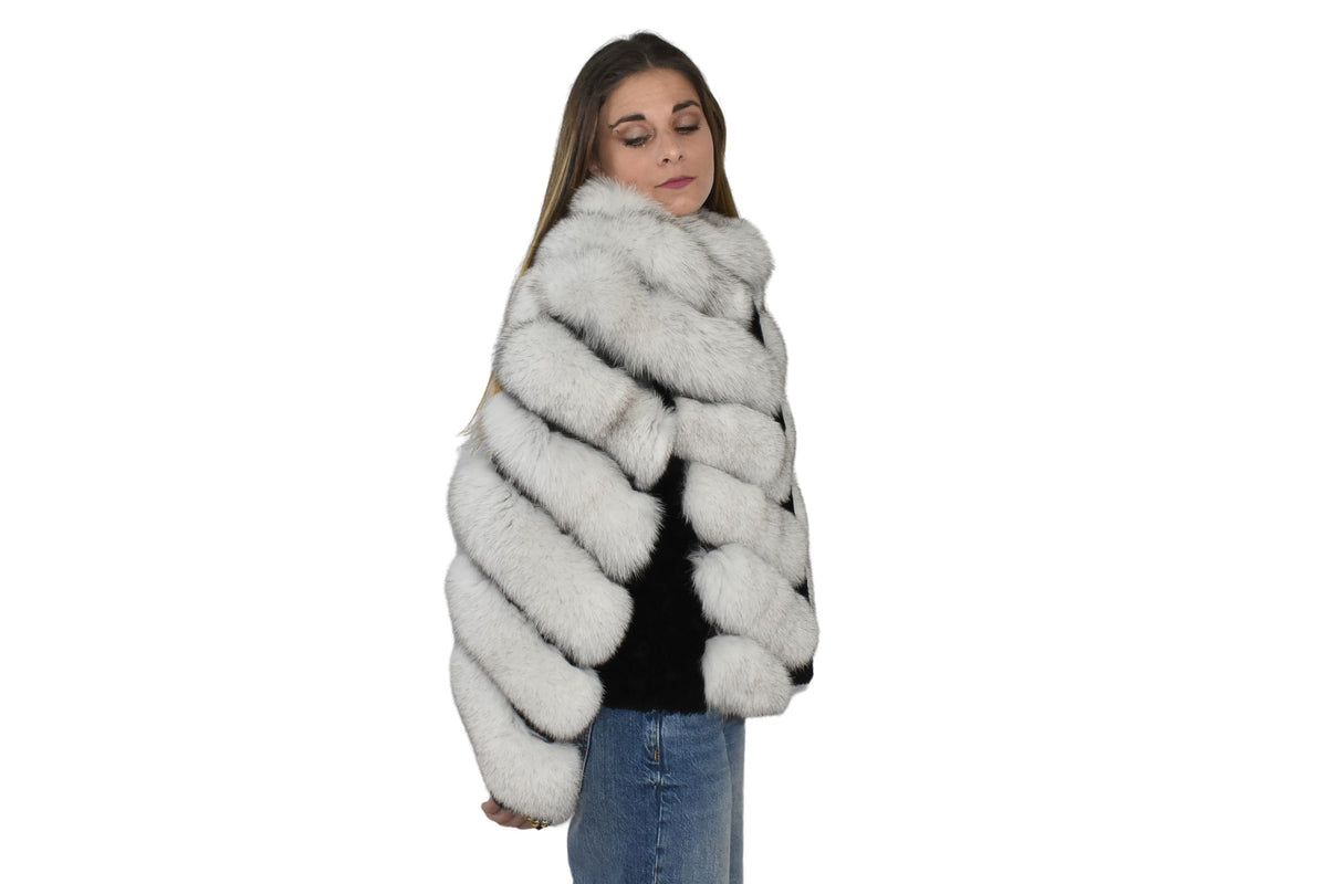 Amazing Fox Fur Jacket with shearling Fur |  White Fur Jacket | Luxury Gift For Women Fox Fur jacket | New Style Fox Jacket
