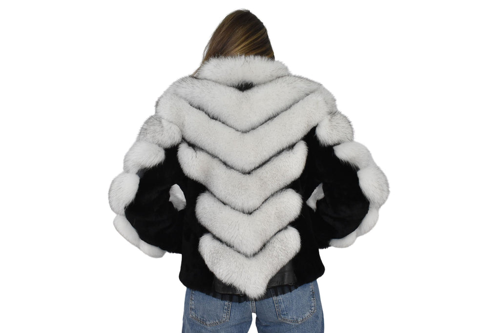 Amazing Fox Fur Jacket with shearling Fur |  White Fur Jacket | Luxury Gift For Women Fox Fur jacket | New Style Fox Jacket