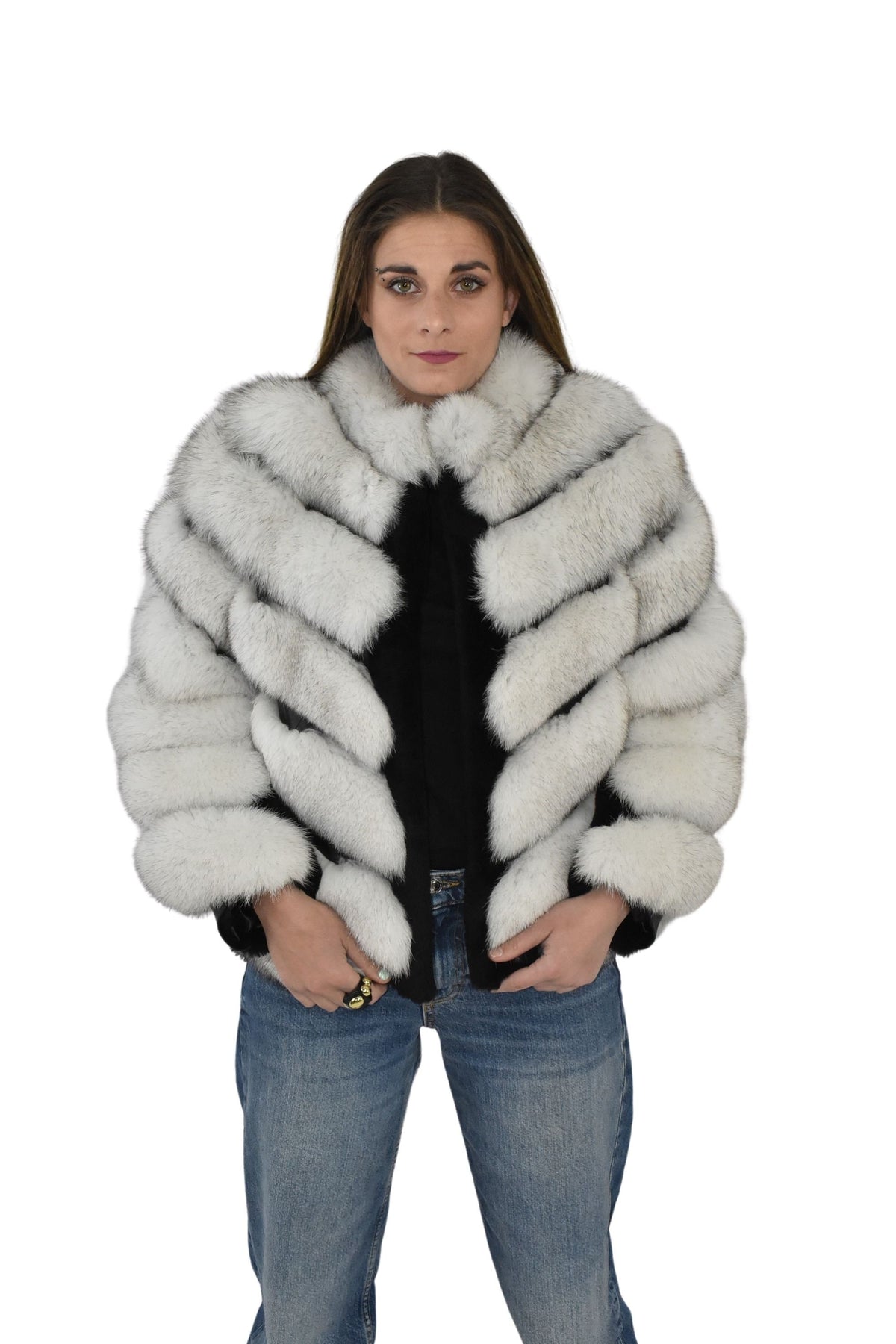 Amazing Fox Fur Jacket with shearling Fur |  White Fur Jacket | Luxury Gift For Women Fox Fur jacket | New Style Fox Jacket