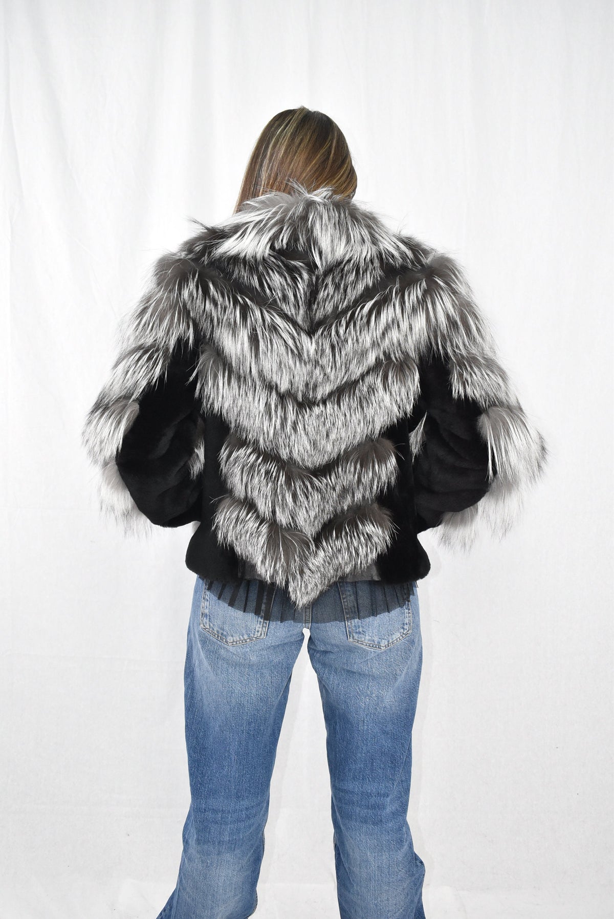 Amazing Fox Fur Jacket with shearling Fur | Silver Fur Jacket | Luxury Gift For Women Fox Fur jacket | New Style Fox Jacket