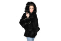 Gorgeous Fur Cape  |  Black Rex rabbit Fur Poncho with fox fur   | Luxury Fur Poncho One size | One size Fox Fur Cape