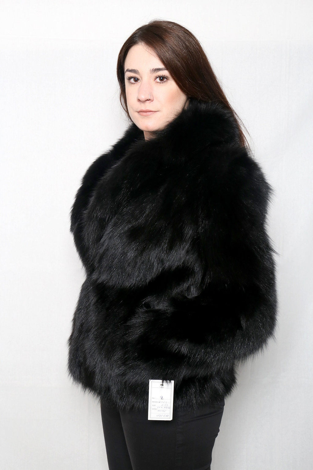 Black Fox Jacket | Fox Fur Jacket | Warm Fox Fur Jacket Black Color | Gift For her