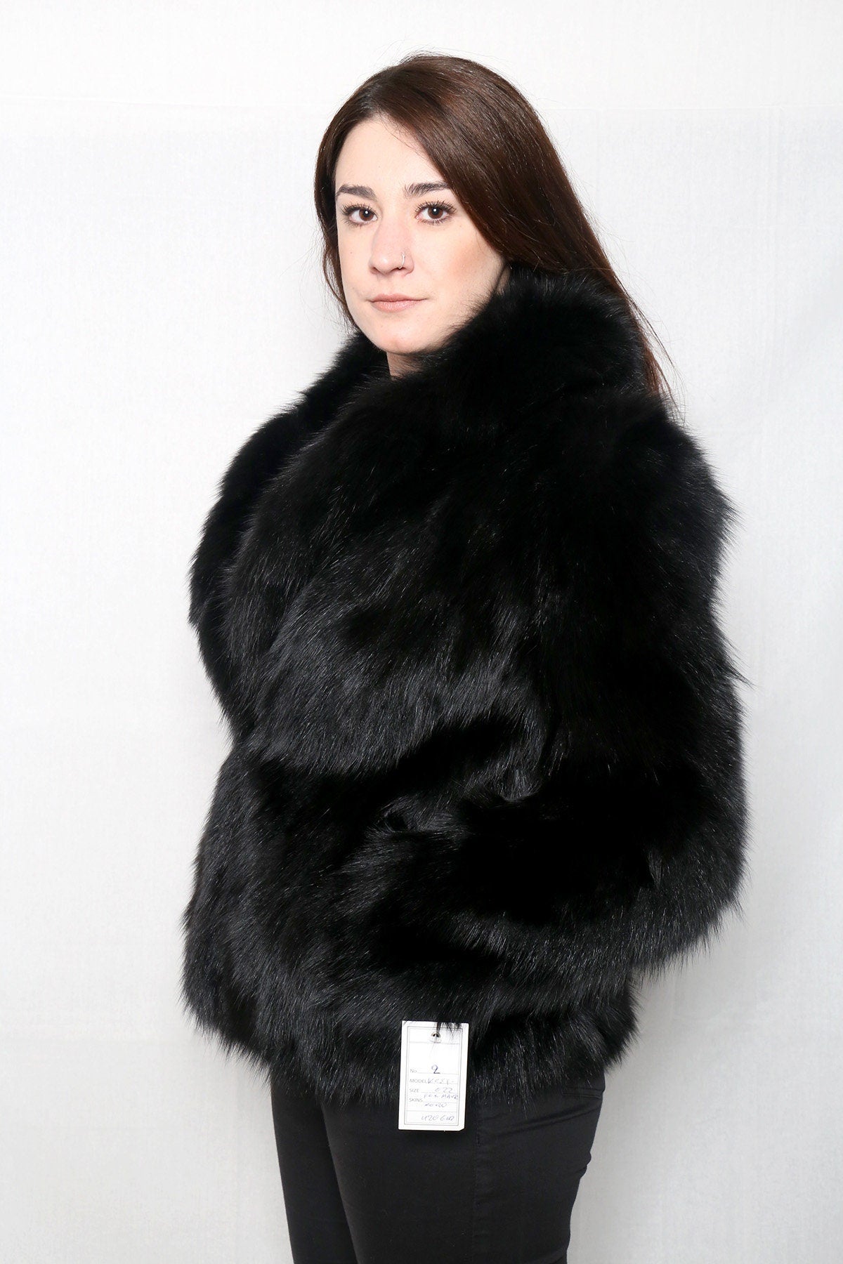 Black Fox Jacket | Fox Fur Jacket | Warm Fox Fur Jacket Black Color | Gift For her