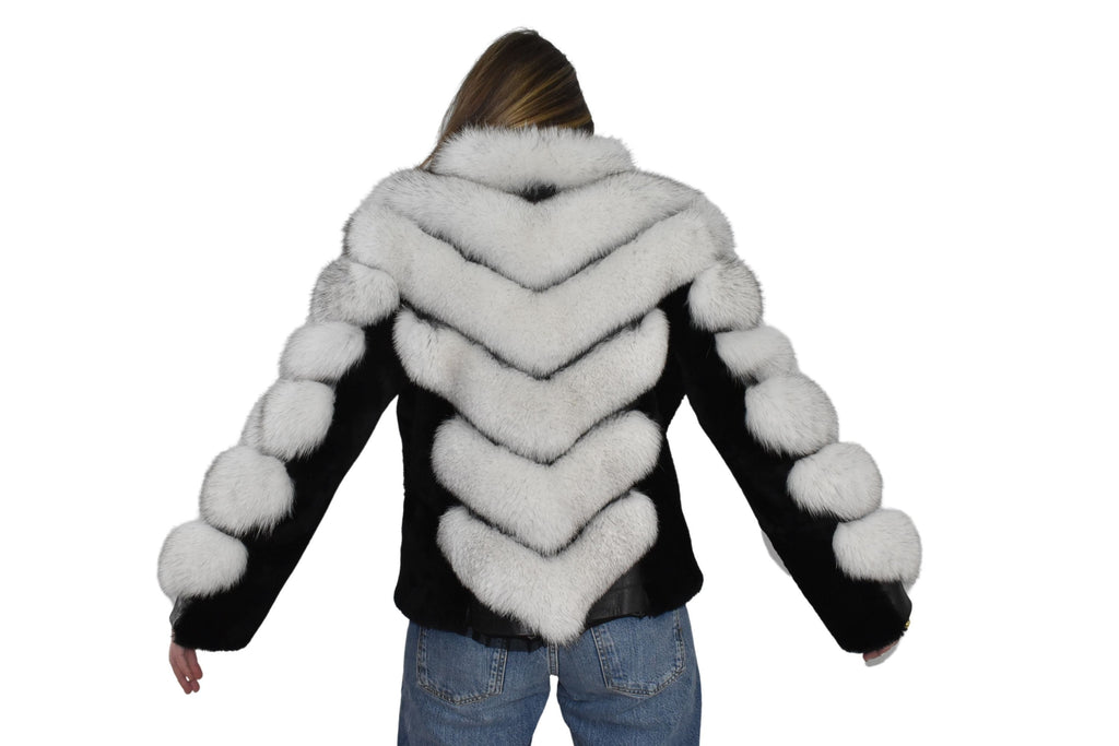 Amazing Fox Fur Jacket with shearling Fur |  White Fur Jacket | Luxury Gift For Women Fox Fur jacket | New Style Fox Jacket