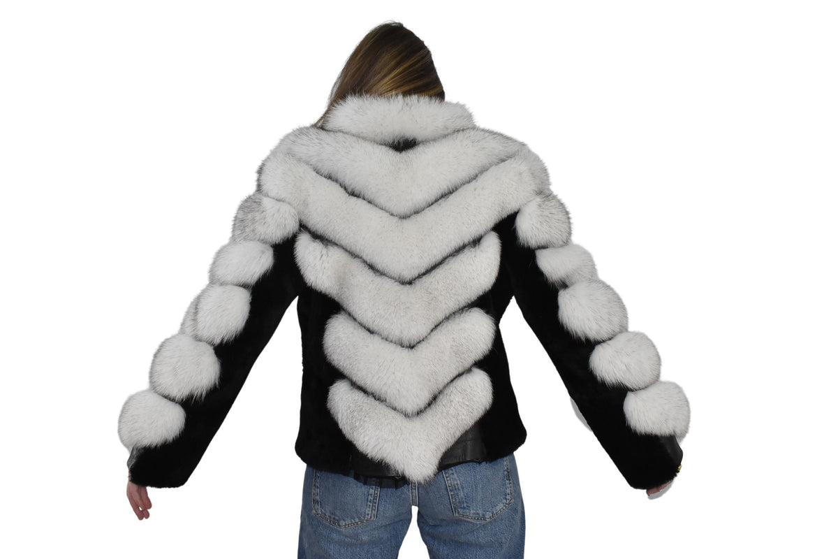 Amazing Fox Fur Jacket with shearling Fur |  White Fur Jacket | Luxury Gift For Women Fox Fur jacket | New Style Fox Jacket