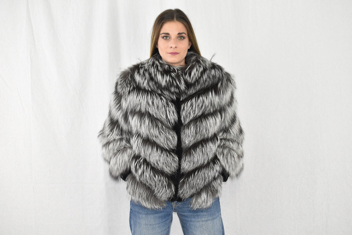 Amazing Fox Fur Jacket with shearling Fur | Silver Fur Jacket | Luxury Gift For Women Fox Fur jacket | New Style Fox Jacket