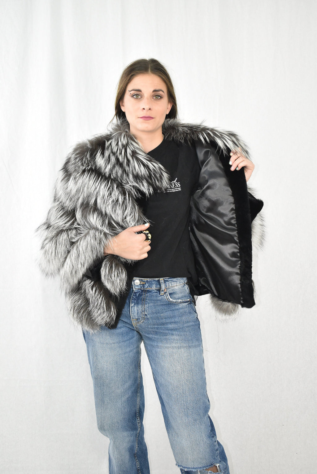 Amazing Fox Fur Jacket with shearling Fur | Silver Fur Jacket | Luxury Gift For Women Fox Fur jacket | New Style Fox Jacket