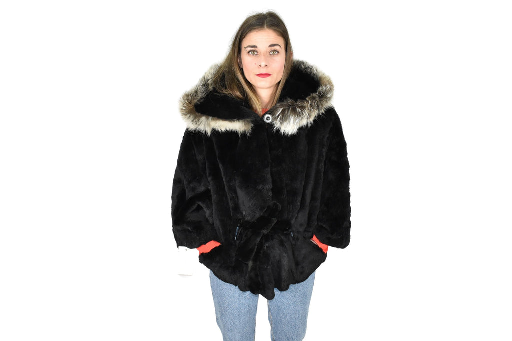 Gorgeous Fur Cape  |  Black Rex rabbit   Fur Poncho  | Luxury Fur Poncho One size | One size Fox Fur Cape