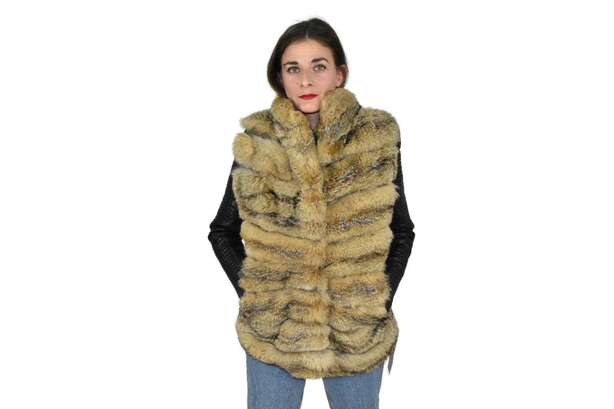 Amazing  Fur Vest | Raccoon Fur Vest  | Raccoon  Fur vest With Leather | Luxury Fur Vest