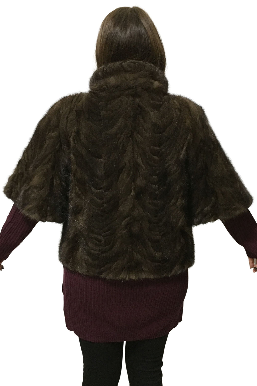 Real Brown Short Sleeved Mink Fur Jacket, Loose Fit Modern Design,Brown Mink Jacket | One size Mink Jacket Jacket