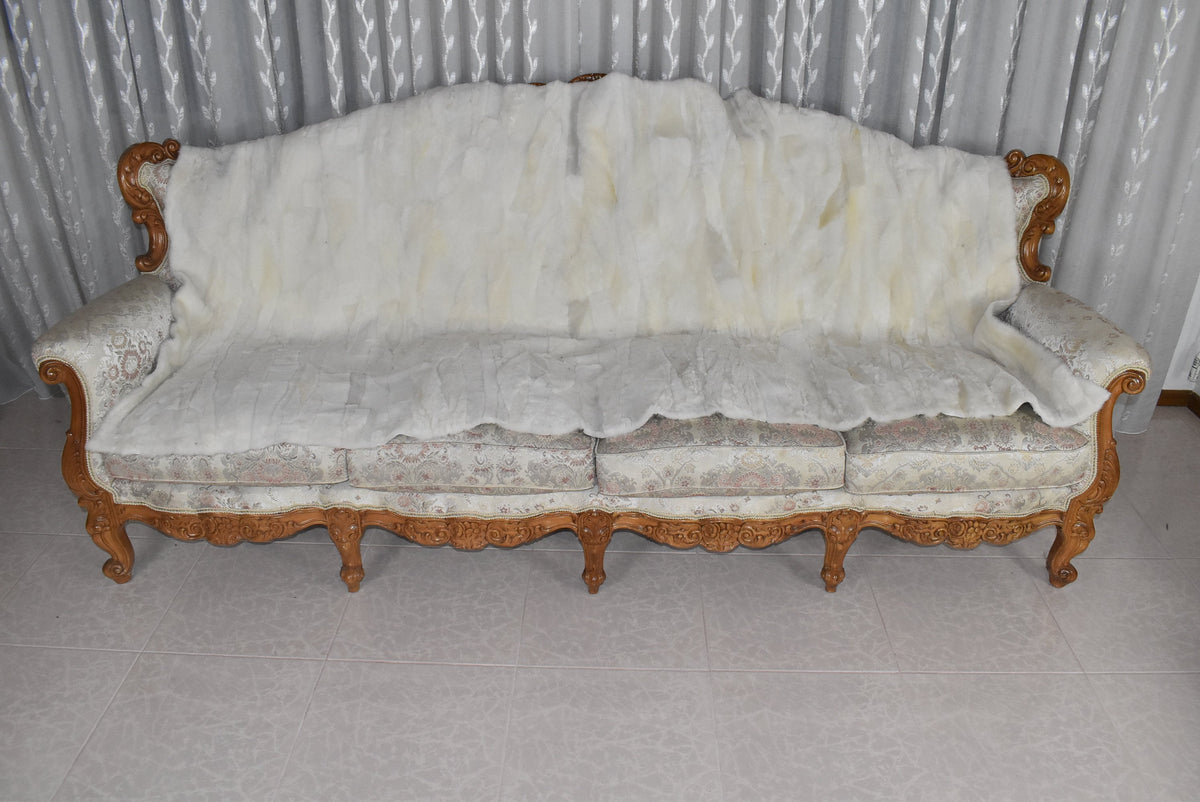 White Shearling Fur Blanket Throw Cover | Sheapskin Fur bedspread | Sheepskin Fur Rug | luxury Fur Carpet