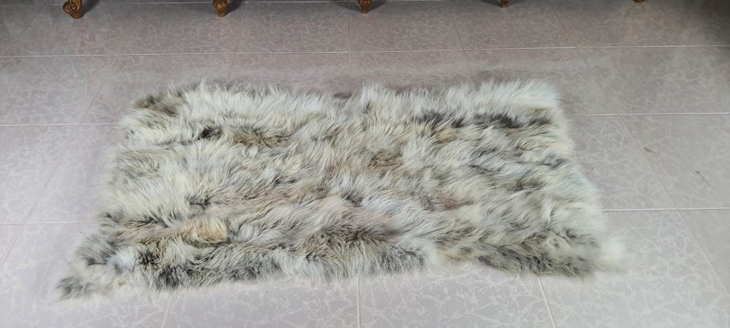 Fur Armchair Cover  | Coyote Fur Throw | Natural Fur Chair Cover | Coyote Fur mats | Fur Blanket | Fluffy Fur Rug