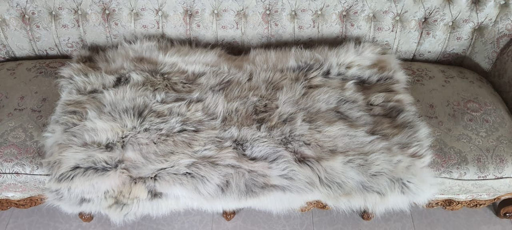 Fur Armchair Cover  | Coyote Fur Throw | Natural Fur Chair Cover | Coyote Fur mats | Fur Blanket | Fluffy Fur Rug