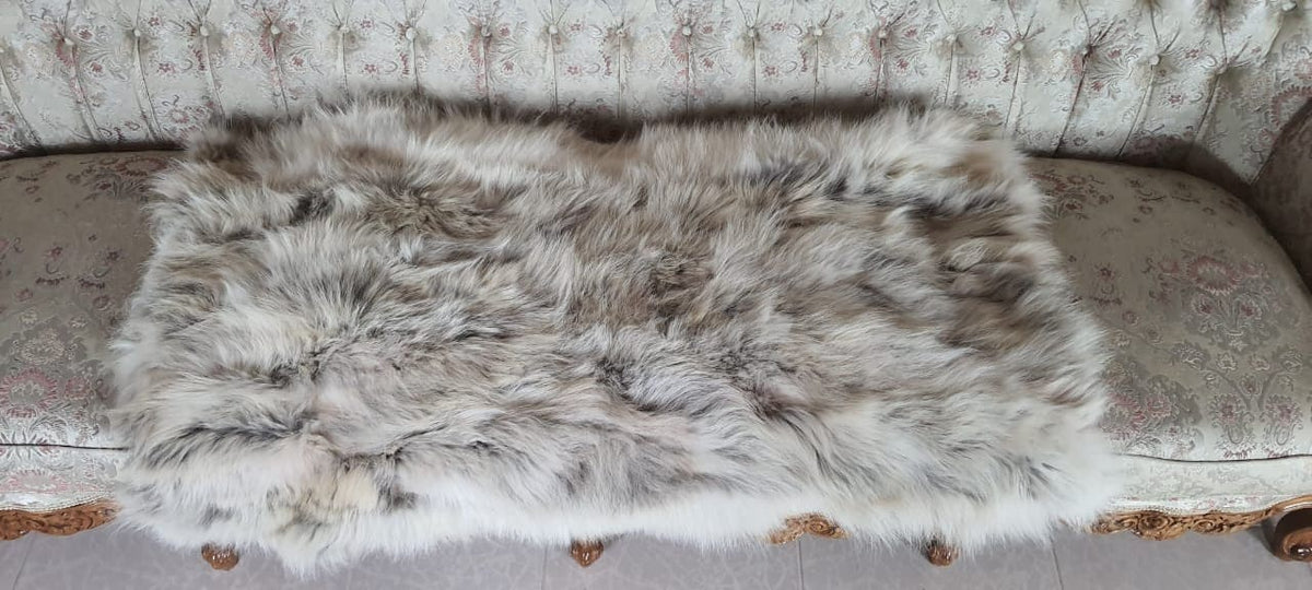 Fur Armchair Cover  | Coyote Fur Throw | Natural Fur Chair Cover | Coyote Fur mats | Fur Blanket | Fluffy Fur Rug