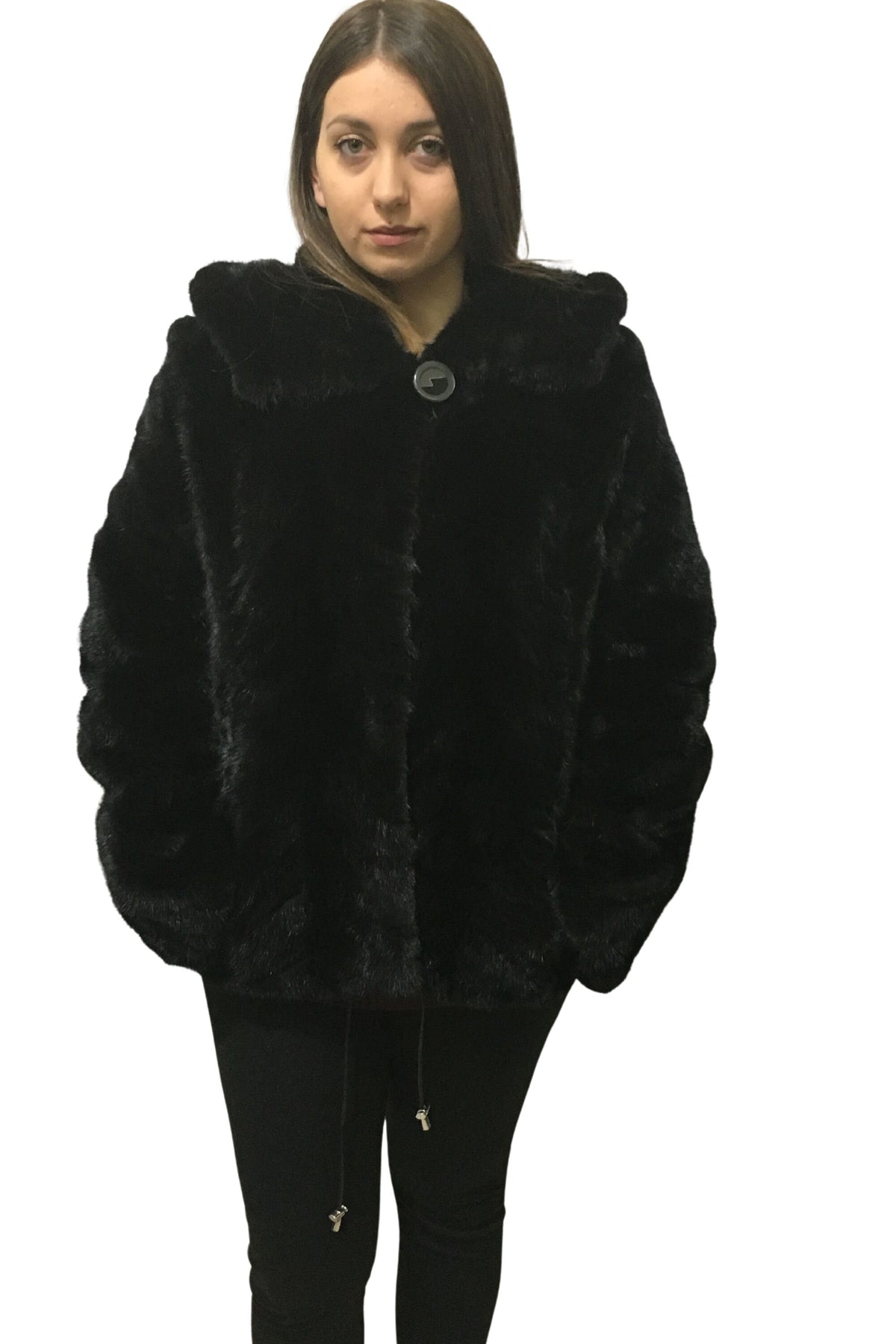 Mink Jacket With Hood  | Black Mink Jacket | Black Mink Jacket with big Hood | Premium Real Mink Fur Pelt | Luxury Fur Gift For Women
