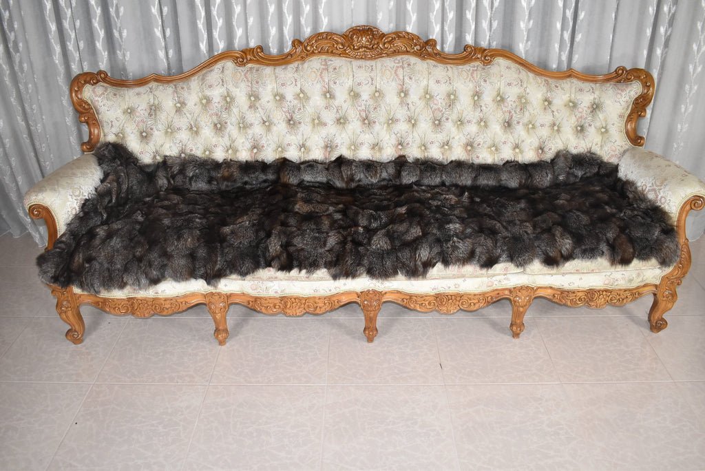 Fox Fur  Blanket , Fox Fur Throw , Crystal Fox Fur  Throw bedspread ,Fur Fox blanket throw , 100% HANDMADE , Home Decor
