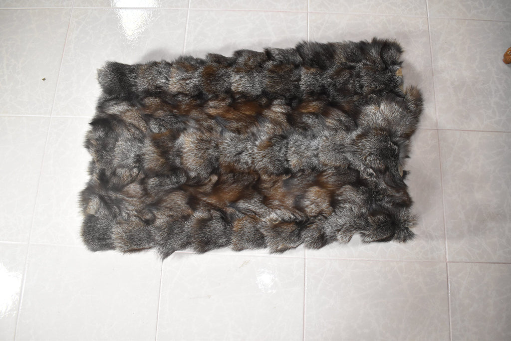 Fox Fur  Blanket , Fox Fur Throw , Crystal Fox Fur  Throw bedspread ,Fur Fox blanket throw , 100% HANDMADE , Home Decor