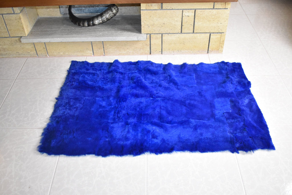Luxury Fur Throw |  Rabbit  Fur Cover Blanket | Armchair Cover Made of Real  Rabbit Fur