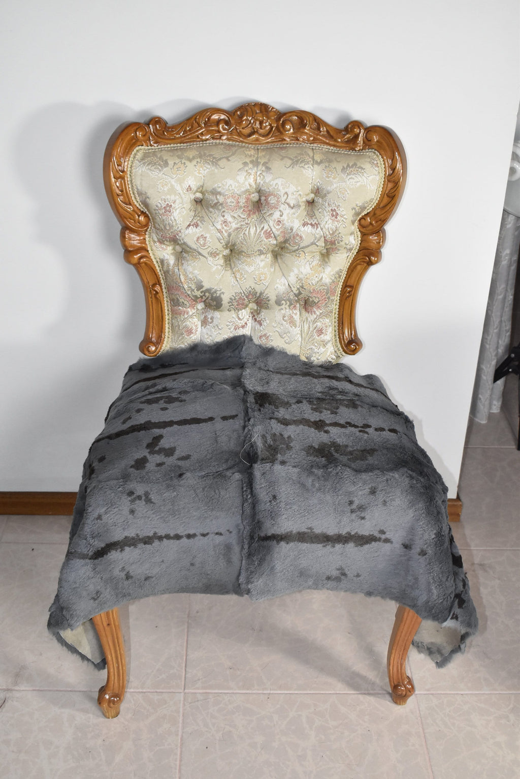 Rabbit Fur Blanket | Fur Armchair Cover  |  Sheared Rabbit Fur Throw | Natural Fur Chair Cover | Fluffy Fur Rug