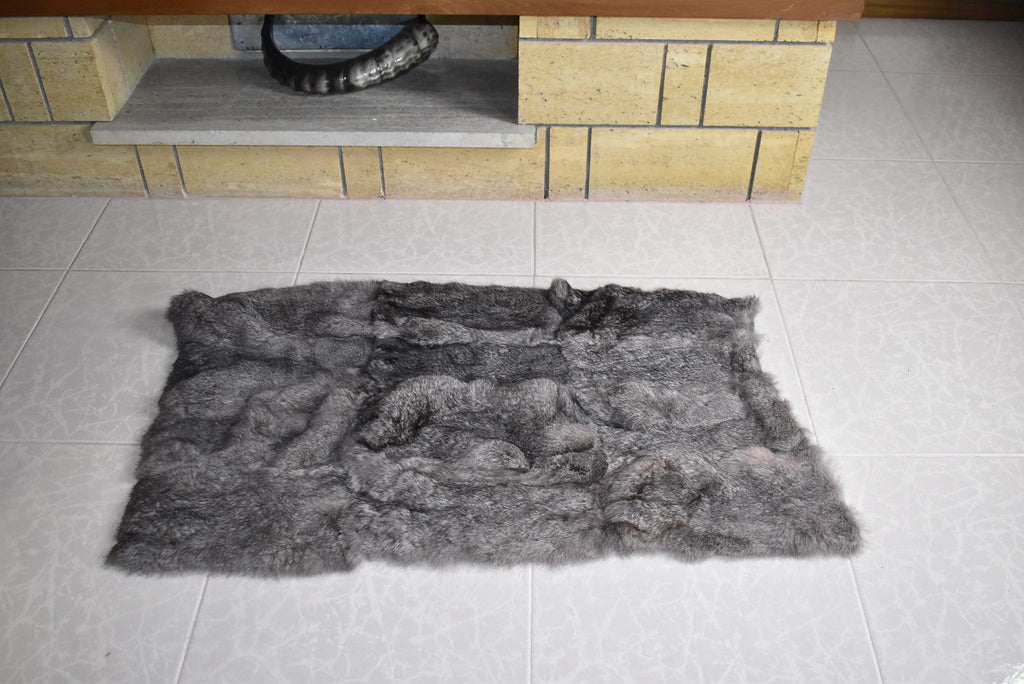 Fur Armchair Cover  | Rabbit Fur Throw | Natural Fur Chair Cover | Rabbit Fur Blanket | Fluffy Fur Rug