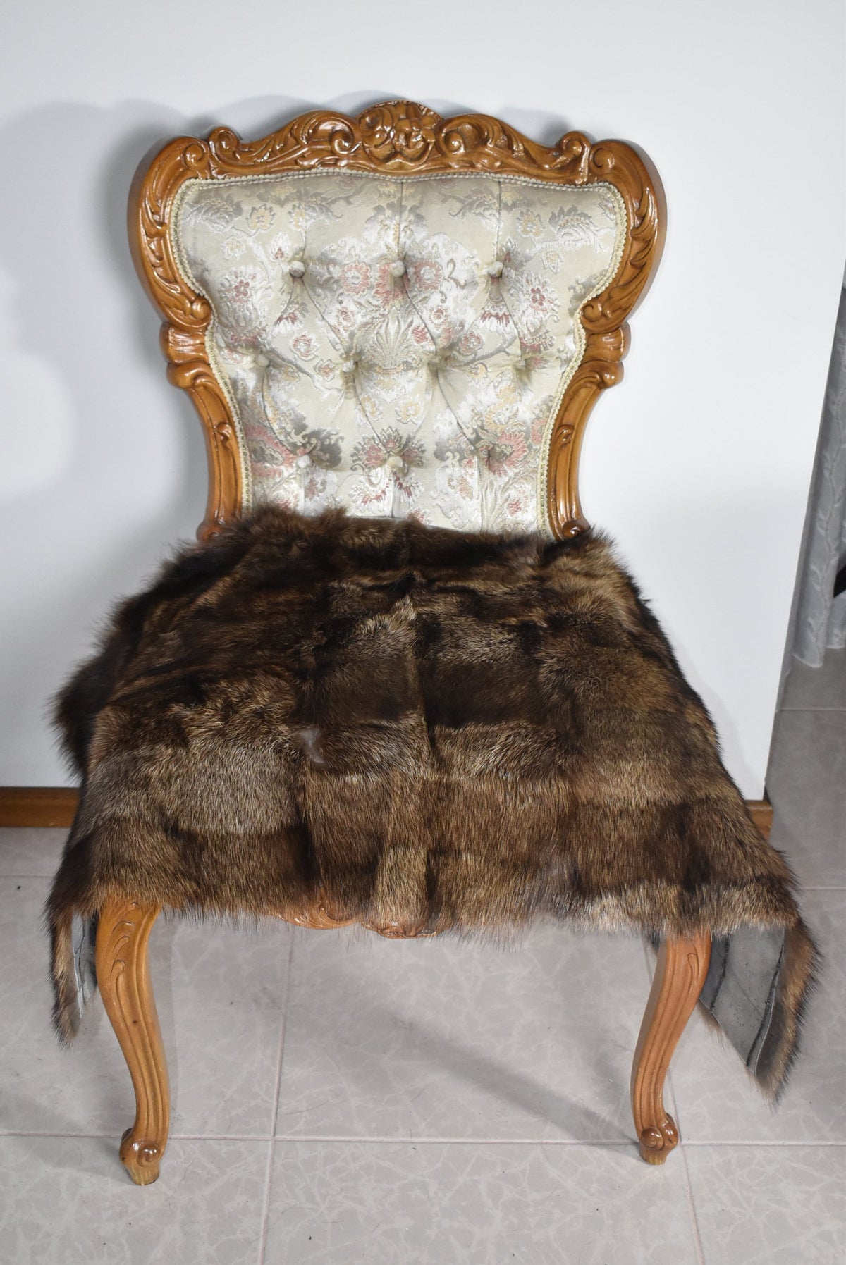 Fisher Fur Throw | Fur Armchair Cover | Natural Fur Chair Cover | Fisher Fur mats | Fur Blanket | Fluffy Fur Rug