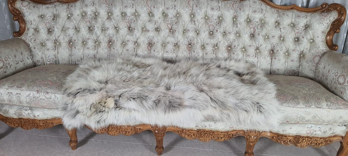 Fur Armchair Cover  | Coyote Fur Throw | Natural Fur Chair Cover | Coyote Fur mats | Fur Blanket | Fluffy Fur Rug