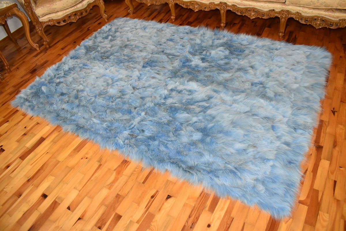 Luxurious Coyote fur Blanket |Blue Coyote  Fur Throw | Warm Fur Blanket | Luxury Sofa Cover | Fur Throw For yout bedroom