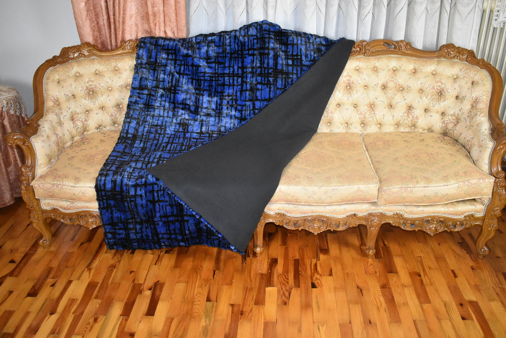 Luxurious Mink fur Blanket | Blue Fur Sofa Throw | Warm Mink Fur Blanket | Luxury Sofa Cover | Fur Throw For yout bedroom