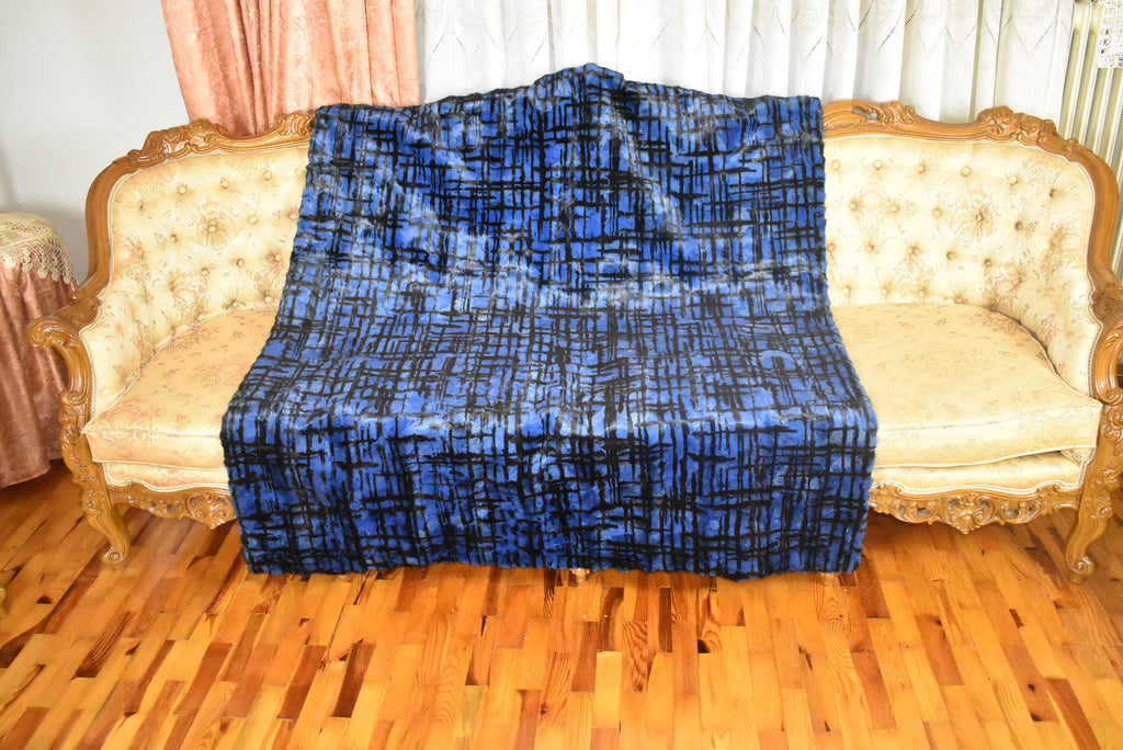 Luxurious Mink fur Blanket | Blue Fur Sofa Throw | Warm Mink Fur Blanket | Luxury Sofa Cover | Fur Throw For yout bedroom