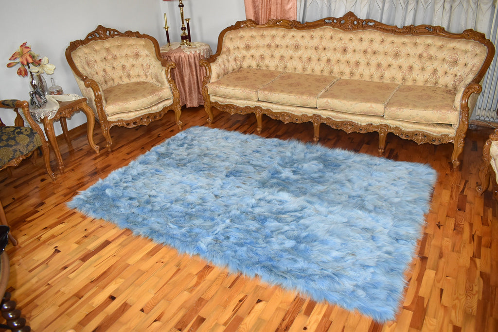 Luxurious Coyote fur Blanket |Blue Coyote  Fur Throw | Warm Fur Blanket | Luxury Sofa Cover | Fur Throw For yout bedroom