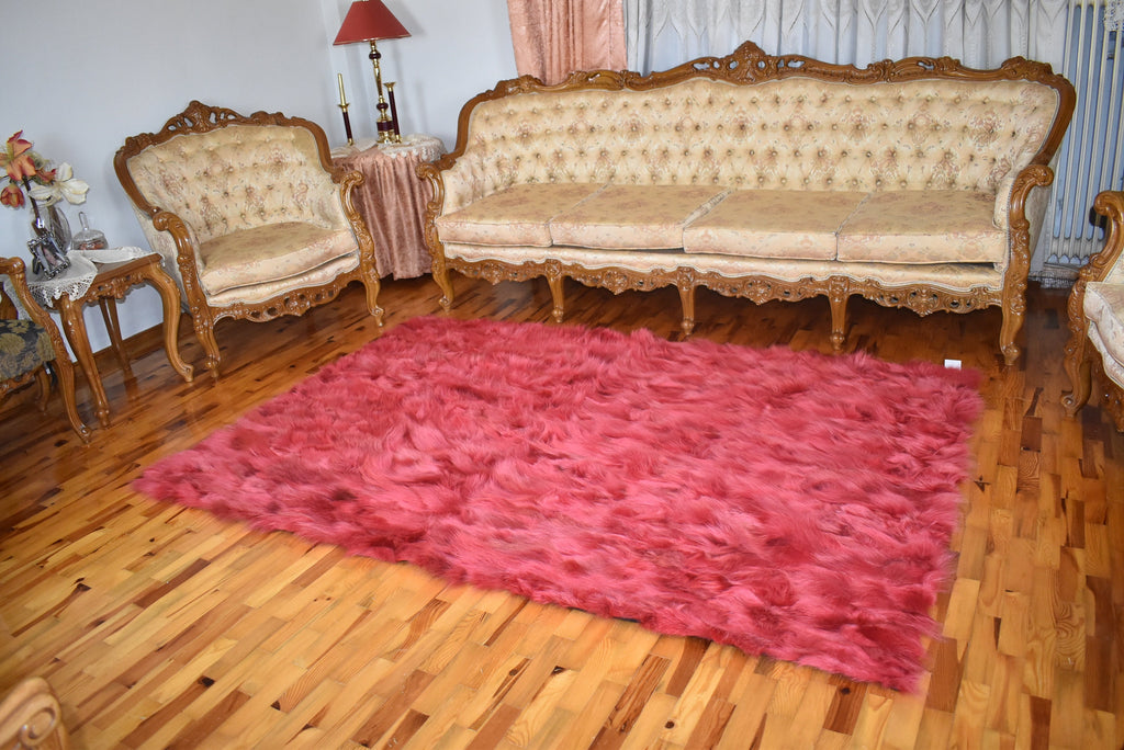 Luxurious Coyote fur Blanket | Red Coyote  Fur Throw | Warm Fur Blanket | Luxury Sofa Cover | Fur Throw For yout bedroom