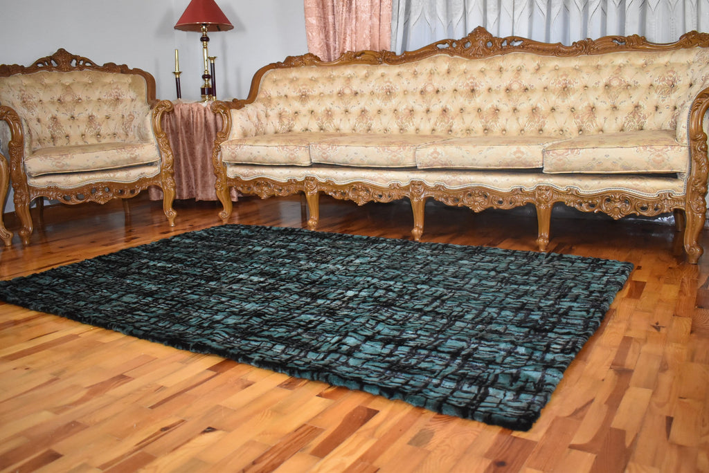 Fur Sofa Cover |Mink Fur  Blanket Green Color | LUXURY  Fur Sofa Throw | Warm Mink Fur Blanket | Mink Fur Carpet | Gift For Her
