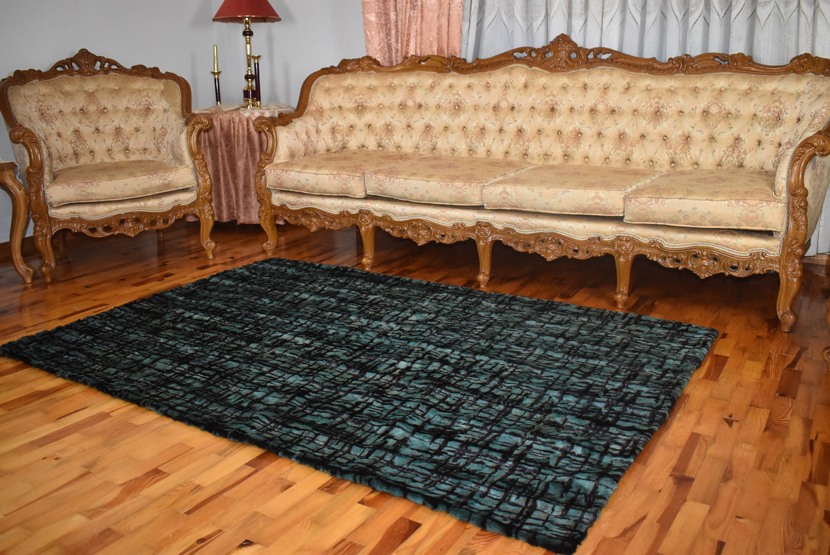 Fur Sofa Cover |Mink Fur  Blanket Green Color | LUXURY  Fur Sofa Throw | Warm Mink Fur Blanket | Mink Fur Carpet | Gift For Her