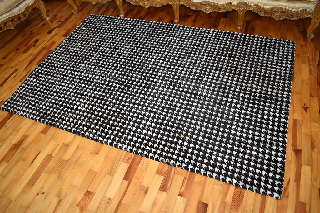 Mink fur blanket Black and White Color | Fur Sofa Cover | luxury fur Carpet | Mink Fur Throw