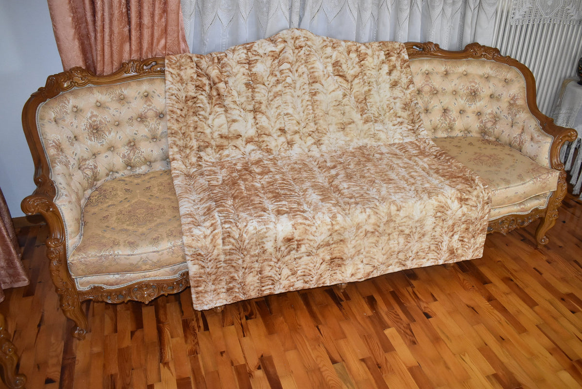 Fur Sofa Cover | Mink Fur  Blanket ir a Rare  Color | LUXURY  Fur Sofa Throw | Warm Mink Fur Blanket | Mink Fur Carpet | Gift For Her