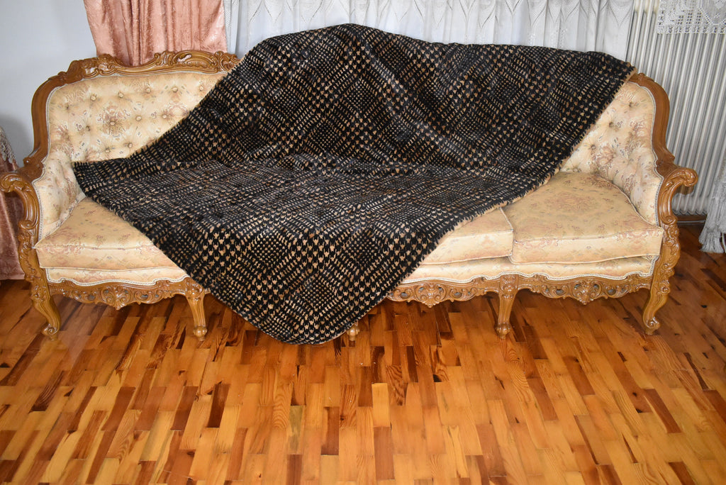 Fur Sofa Cover | Mink Fur  Blanket ir a Rare  Color | LUXURY  Fur Sofa Throw | Warm Mink Fur Blanket | Mink Fur Carpet | Gift For Her