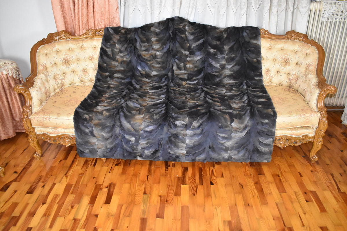 Fur Sofa Cover |Mink Fur  Blanket Green Color | LUXURY  Fur Sofa Throw | Warm Mink Fur Blanket | Mink Fur Carpet | Gift For Her